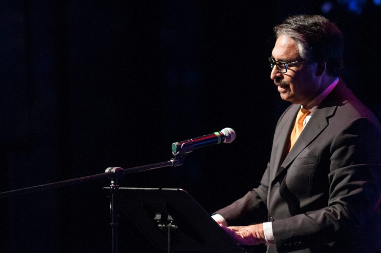 Pakistani Ambassador Jalil Abbas Jilani gives opening remarks before Amrika Chalo. (Photo by Teresa Castracane)