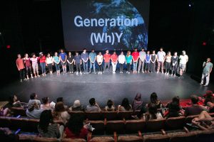 The Generation (Wh)Y ensemble participates in a post-show discussion. (Photo by C. Stanley Photography.)