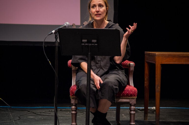 Heather Raffo performing at The Gathering - on stage