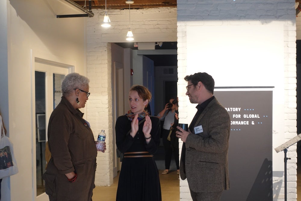 Emma Jaster, Associate Director, in conversation with Mélisande Short-Colomb, Community Engagement Associate and Jared Mezzochi.