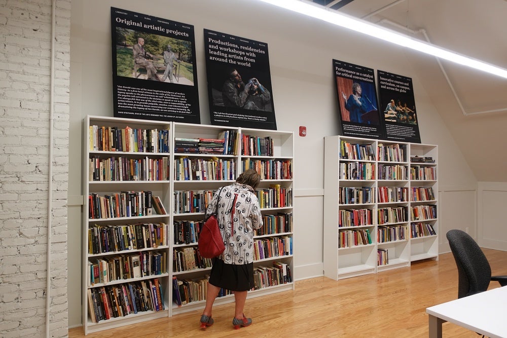 Guest perusing The Lab’s Library.