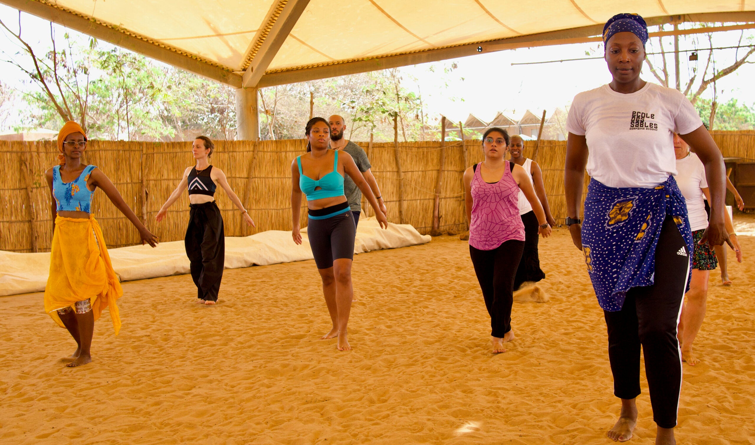 Dance workshop at École des Sablesl led by facilitator Alesandra Seutin Photo by Henry Wamai